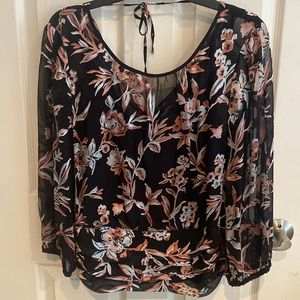 White House Black Market Draped Layered Blouse  Size 10